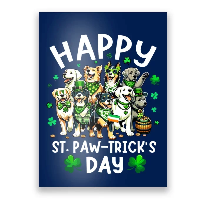 Happy Saint Patricks Day Dog Puppy Lover For Boy Girl Poster