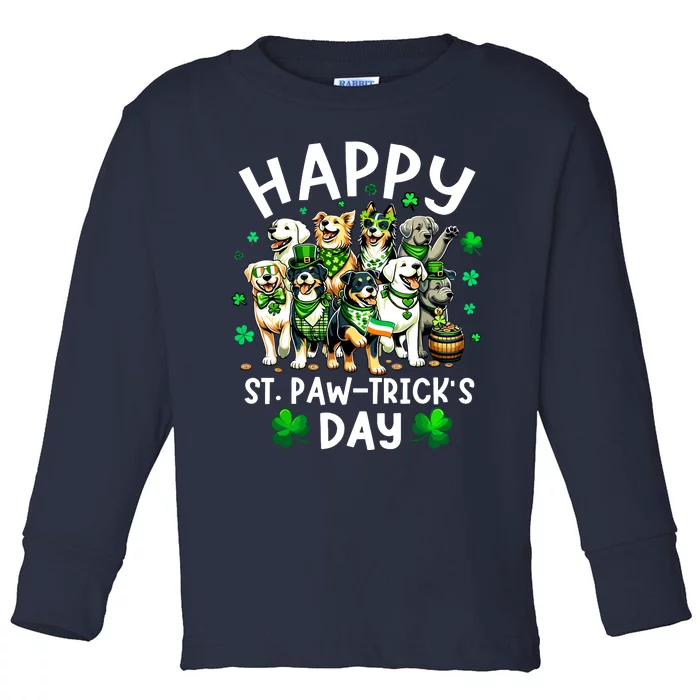 Happy Saint Patricks Day Dog Puppy Lover For Boy Girl Toddler Long Sleeve Shirt