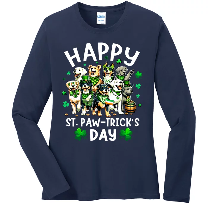 Happy Saint Patricks Day Dog Puppy Lover For Boy Girl Ladies Long Sleeve Shirt