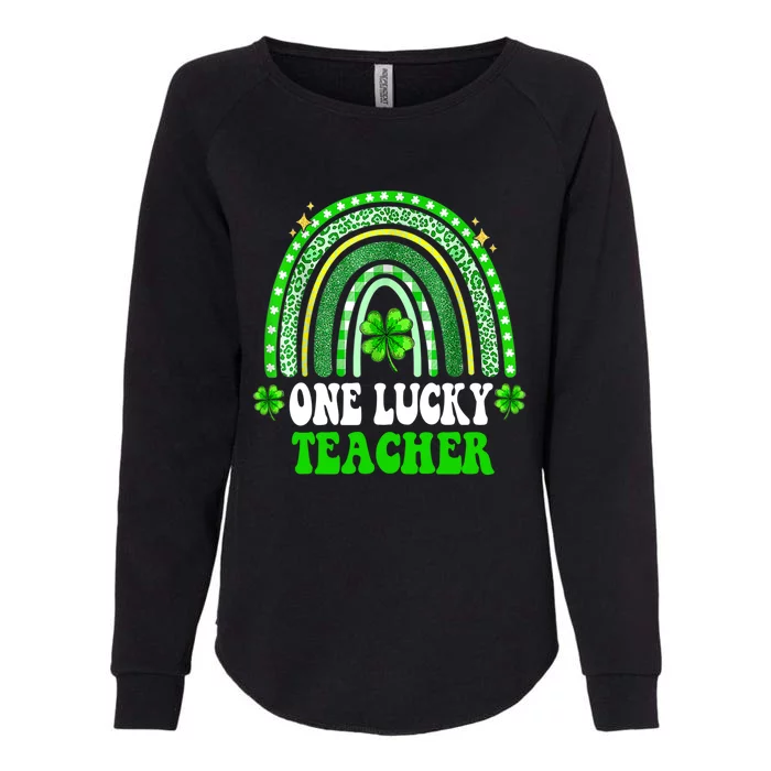 Happy St Patricks Day Cute One Lucky Teacher Rainbow Outfit Cute Gift Womens California Wash Sweatshirt