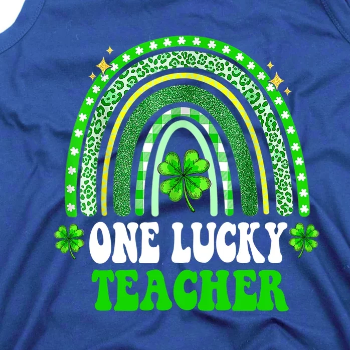 Happy St Patricks Day Cute One Lucky Teacher Rainbow Outfit Cute Gift Tank Top