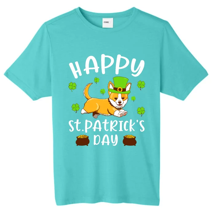 Happy St Patricks Day Funy Saint Patricks Corgi Dog Gift ChromaSoft Performance T-Shirt