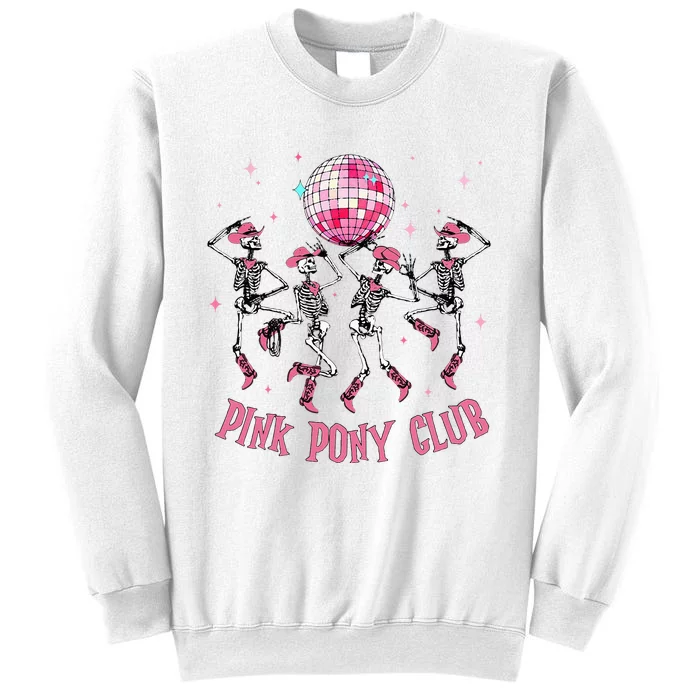 Halloween Skeleton Pony Club Cowgirl Western Birthday Sweatshirt