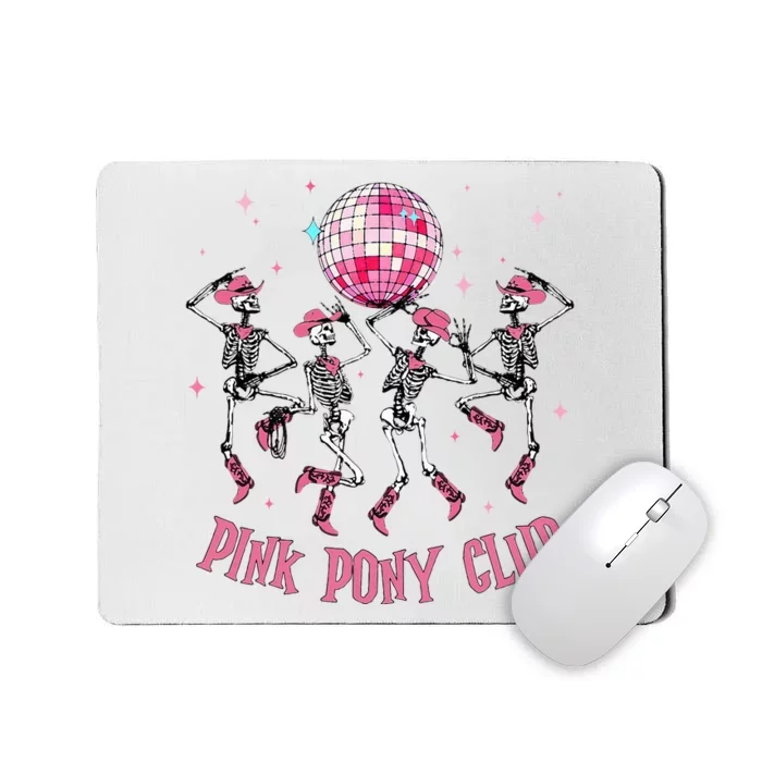 Halloween Skeleton Pony Club Cowgirl Western Birthday Mousepad