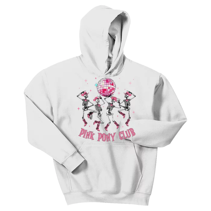 Halloween Skeleton Pony Club Cowgirl Western Birthday Kids Hoodie