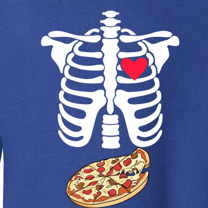 Halloween Skeleton Pregnancy Pizza Xray Dad To Be Cute Gift Toddler Sweatshirt