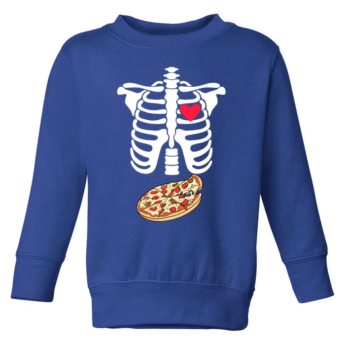 Halloween Skeleton Pregnancy Pizza Xray Dad To Be Cute Gift Toddler Sweatshirt