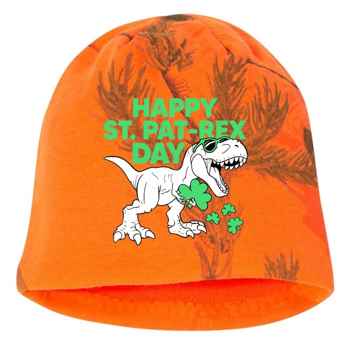 Happy St Pat Rex Day St Patricks Dinosaur Boy Kati - Camo Knit Beanie