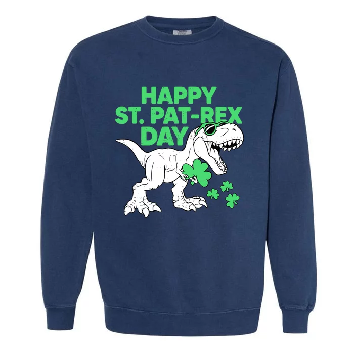 Happy St Pat Rex Day St Patricks Dinosaur Boy Garment-Dyed Sweatshirt