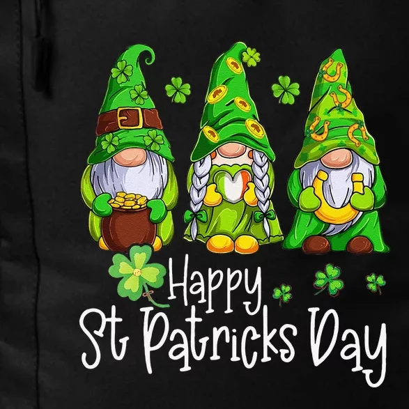 Happy St Patrick's Dayhree Gnomes Holding Shamrock Outfit Gift Cute Daily Commute Backpack