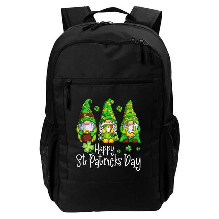 Happy St Patrick's Dayhree Gnomes Holding Shamrock Outfit Gift Cute Daily Commute Backpack