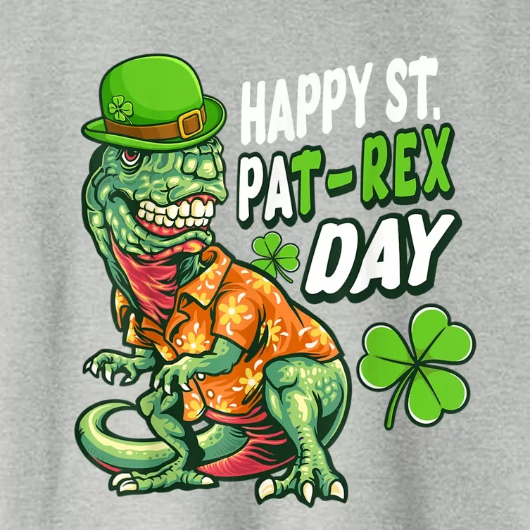 Happy St PaTRex Dinosaur Saint Patrick's Day Women's Crop Top Tee