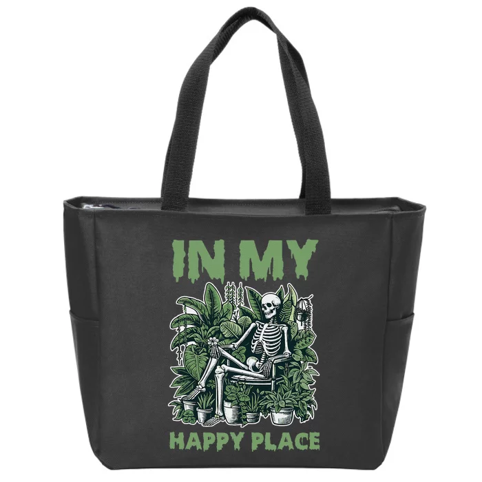 Halloween Skeleton Plants Alive Cute Zip Tote Bag