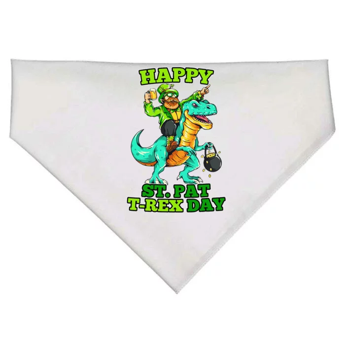 Happy St. PatRex Day Saint Patrick's Leprechaun Dinosaur USA-Made Doggie Bandana