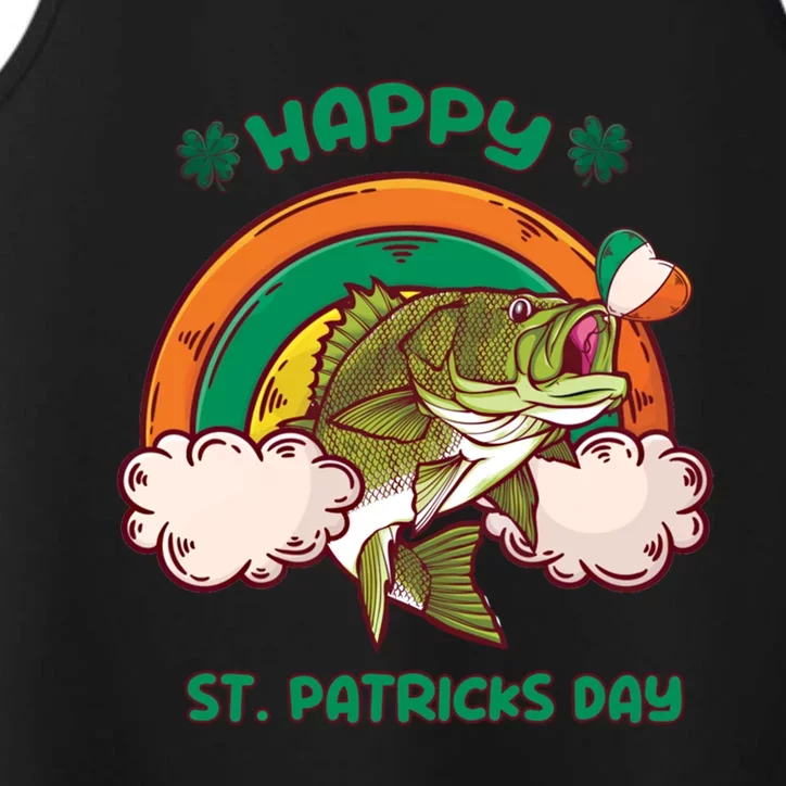 Happy St Patrick's Day Fishing Funny Fishing St Patricks Day Great Gift Performance Tank