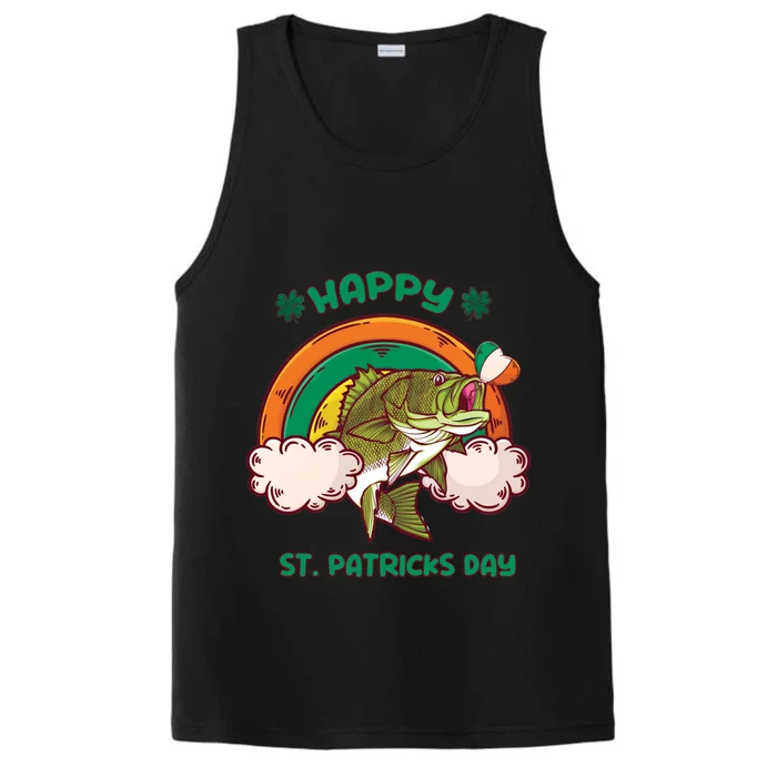 Happy St Patrick's Day Fishing Funny Fishing St Patricks Day Great Gift Performance Tank