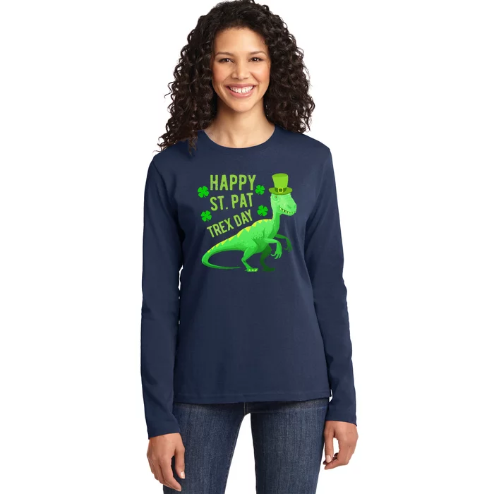 Happy St. PaTrex Day Ladies Long Sleeve Shirt