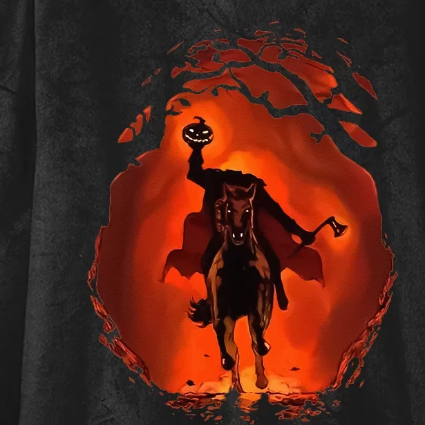 Halloween Scary Pumpkin Headless Horseman Hooded Wearable Blanket