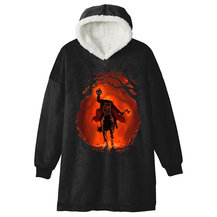 Halloween Scary Pumpkin Headless Horseman Hooded Wearable Blanket