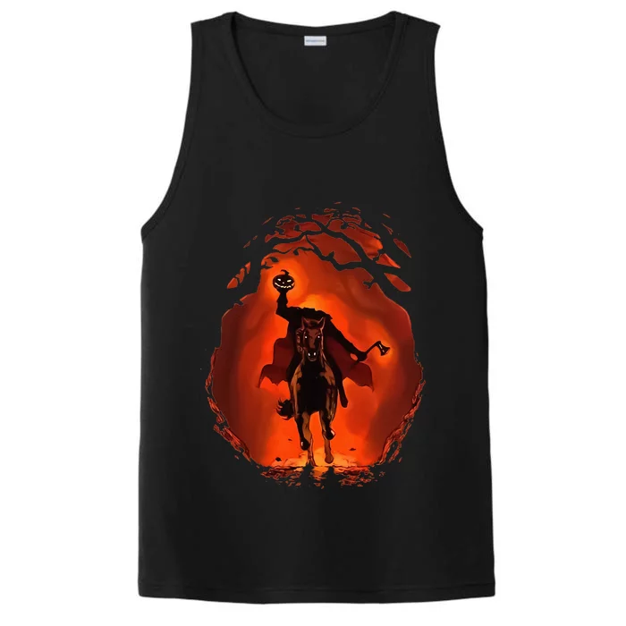 Halloween Scary Pumpkin Headless Horseman Performance Tank