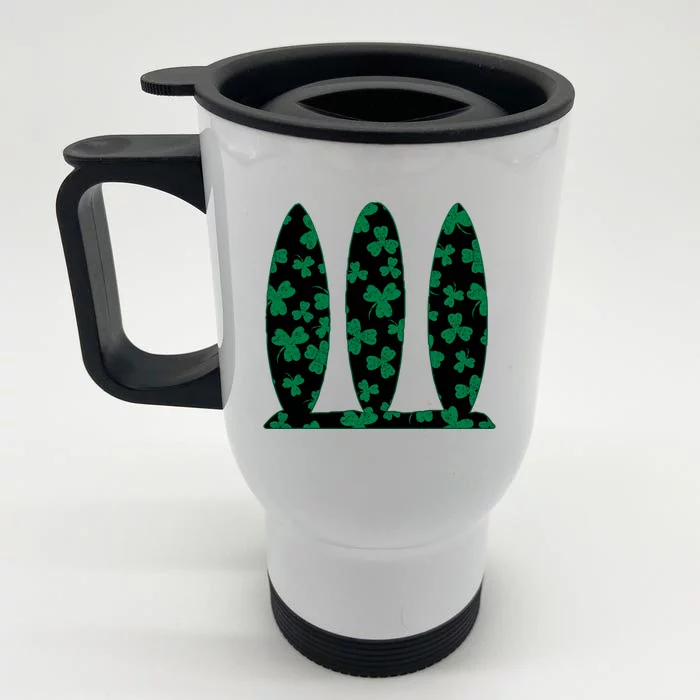 Hawaiian St Patrick Day Surfing Gift Cool Gift Front & Back Stainless Steel Travel Mug