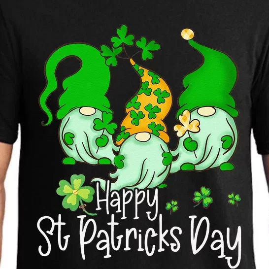 Happy St Patrick's Dayhree Gnomes Holding Shamrock Outfit Love Pajama Set