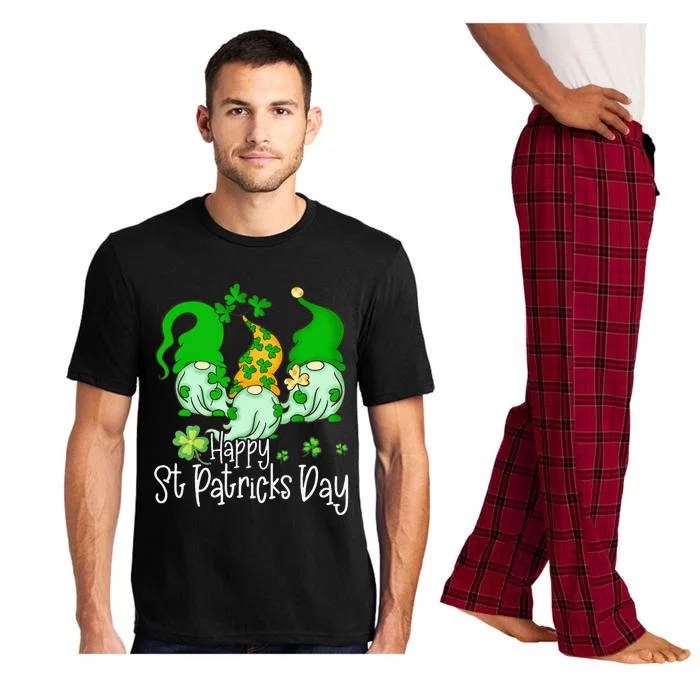 Happy St Patrick's Dayhree Gnomes Holding Shamrock Outfit Love Pajama Set