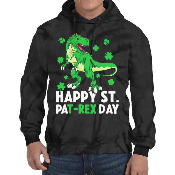 Happy St PaTRex Dinosaur Saint Patrick's Day For Tie Dye Hoodie