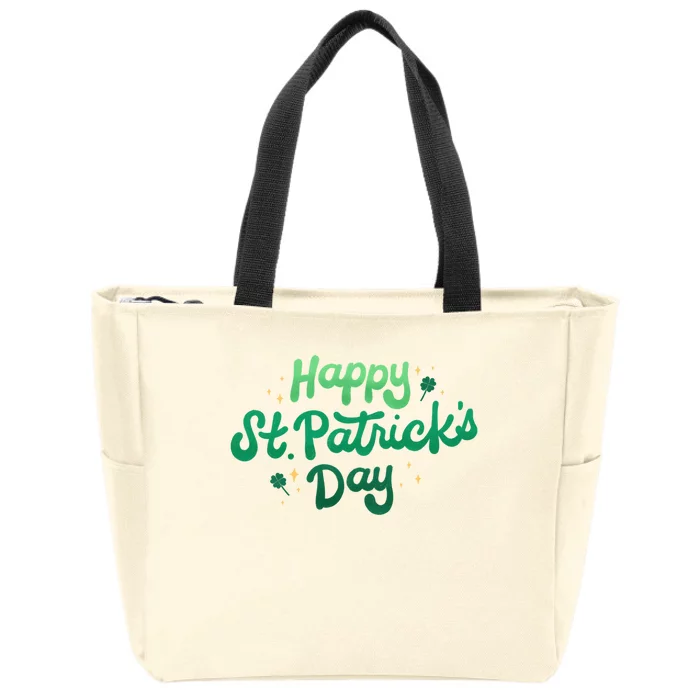 Happy St Patrick's Day Holiday Gift Zip Tote Bag