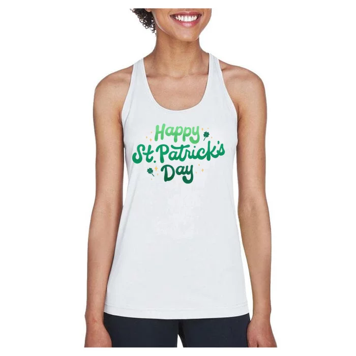 Happy St Patrick's Day Holiday Gift Women's Racerback Tank