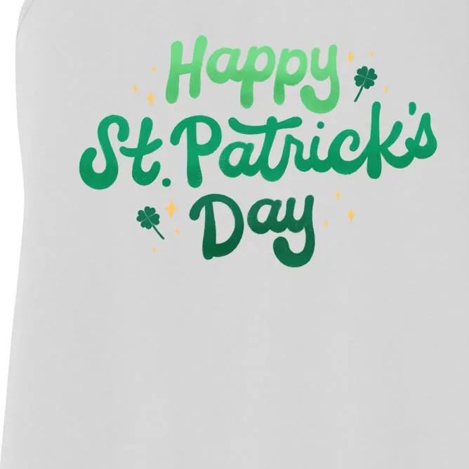 Happy St Patrick's Day Holiday Gift Women's Racerback Tank