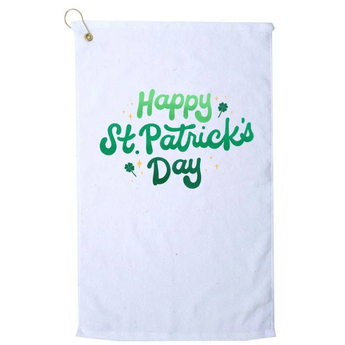 Happy St Patrick's Day Holiday Gift Platinum Collection Golf Towel