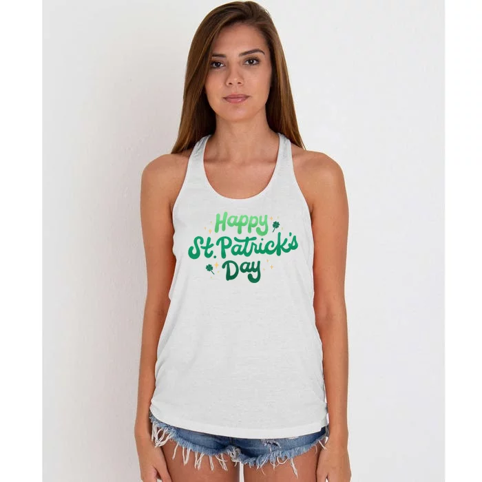 Happy St Patrick's Day Holiday Gift Women's Knotted Racerback Tank