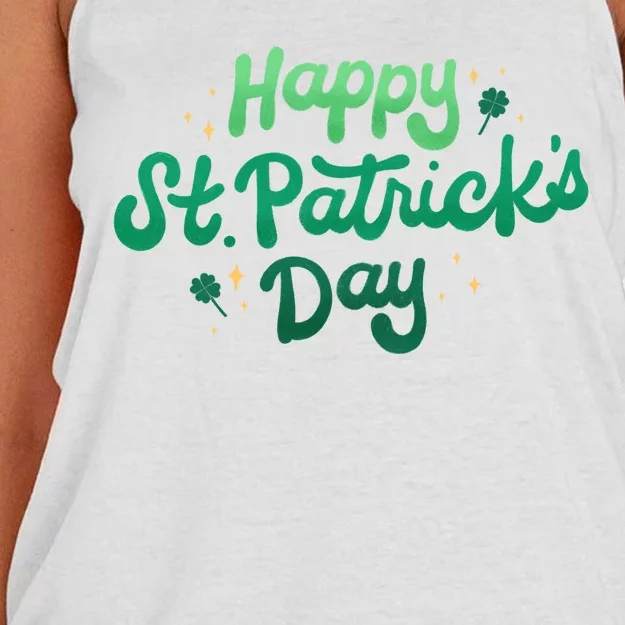 Happy St Patrick's Day Holiday Gift Women's Knotted Racerback Tank