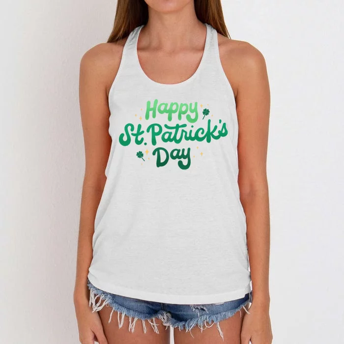 Happy St Patrick's Day Holiday Gift Women's Knotted Racerback Tank