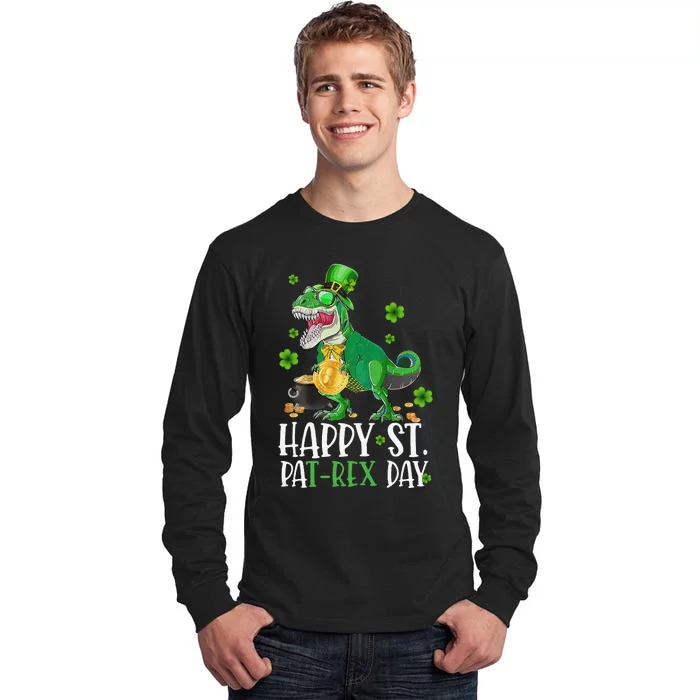 Happy St PaTRex Dinosaur Saint Patrick's Day Patrex Funny Tall Long Sleeve T-Shirt