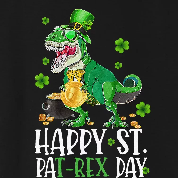 Happy St PaTRex Dinosaur Saint Patrick's Day Patrex Funny Women's Crop Top Tee