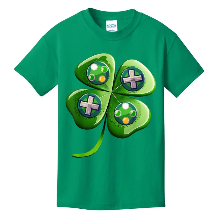 Happy St Patrick's Day Shamrock Video Gamer Gaming s Boys Kids T-Shirt