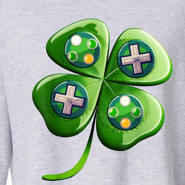 Happy St Patrick's Day Shamrock Video Gamer Gaming s Boys Cropped Pullover Crew