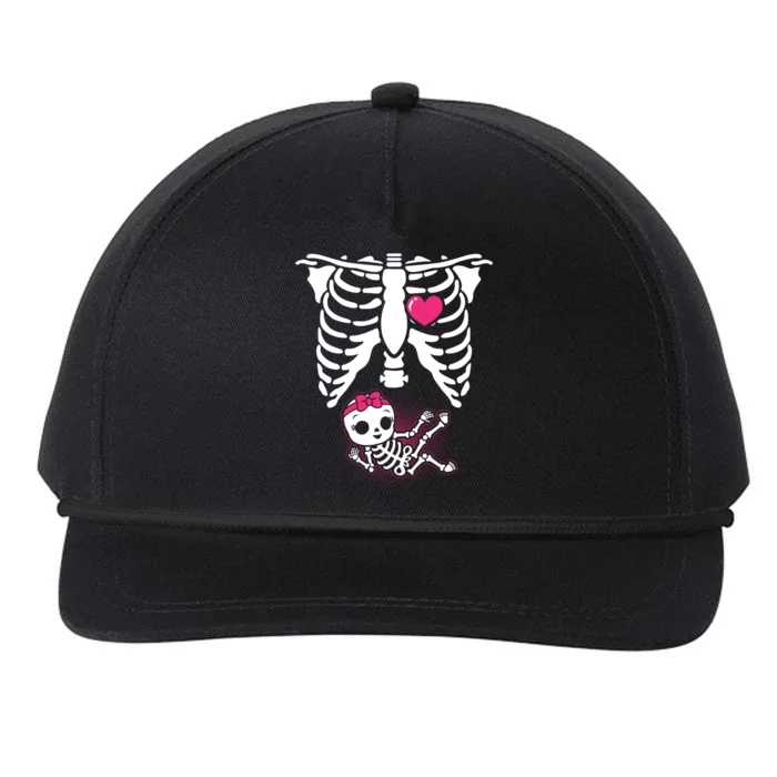 Halloween Skeleton Pregnancy Xray Funny Pregnant Great Gift Snapback Five-Panel Rope Hat