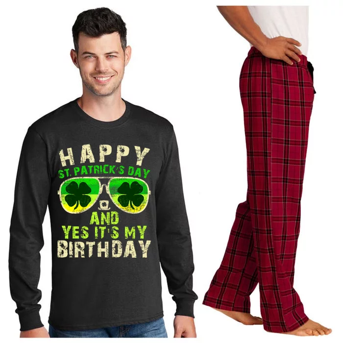 Happy St Patricks Day Birthday Saint Paddys Long Sleeve Pajama Set