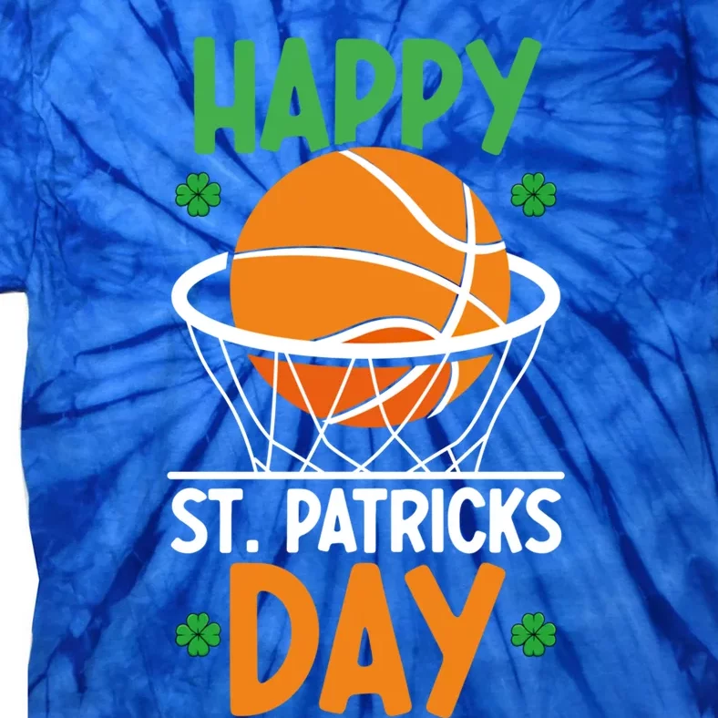 Happy St Patrick's Day St Patrick's Day Basketball Sport Fan Cool Gift Tie-Dye T-Shirt