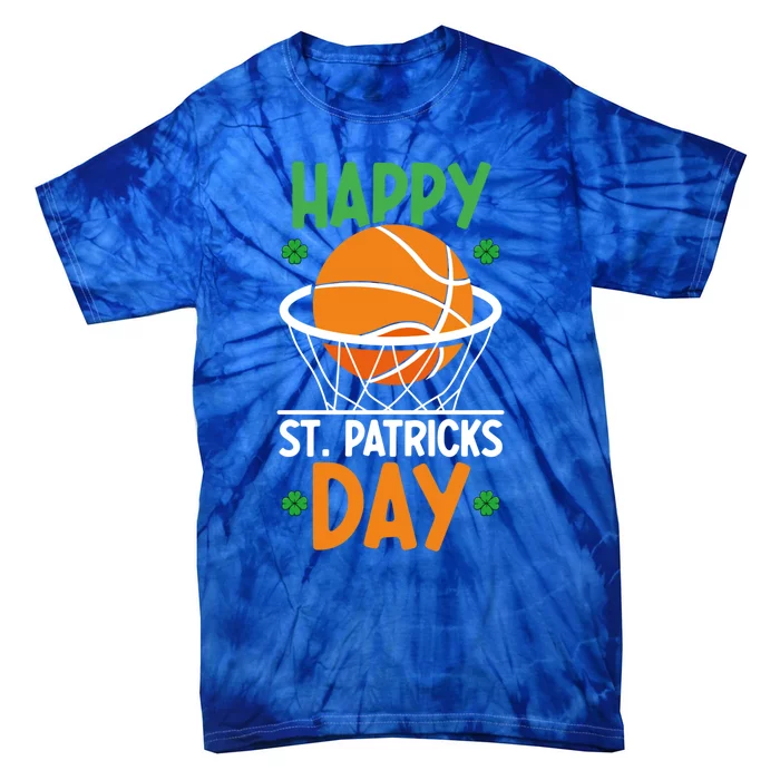 Happy St Patrick's Day St Patrick's Day Basketball Sport Fan Cool Gift Tie-Dye T-Shirt