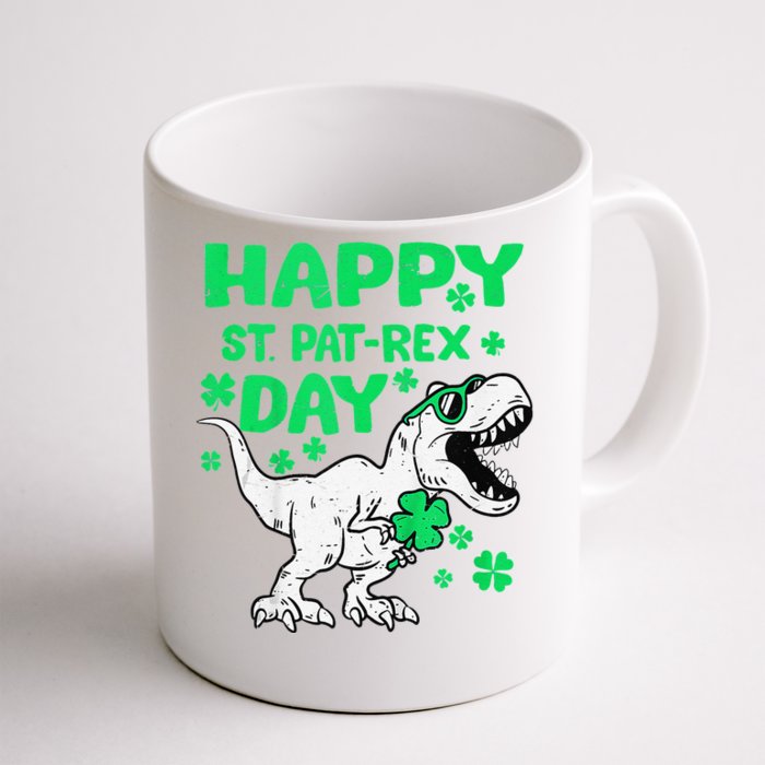 Happy St PaTRex Dinosaur Saint Patrick's Day Front & Back Coffee Mug