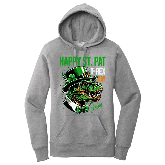 Happy St Pat Rex Day Dino St Patricks Day Women's Pullover Hoodie