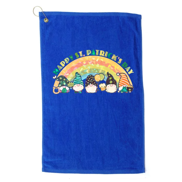 Happy St. PatrickS Day Leprechaun Gnomes Platinum Collection Golf Towel