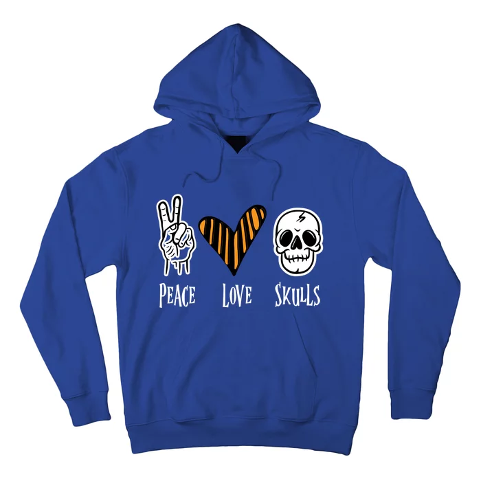 Halloween Skull Peace Love Skeleton Gift Hoodie