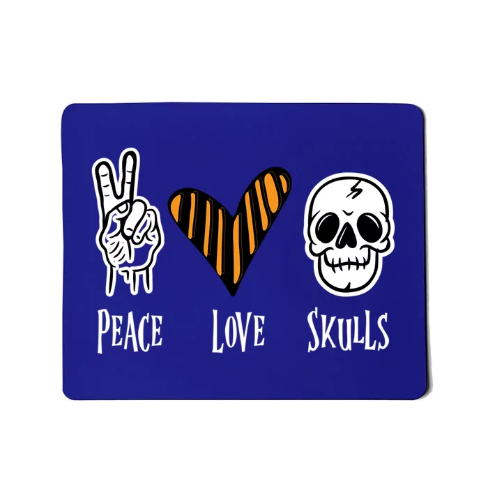 Halloween Skull Peace Love Skeleton Gift Mousepad