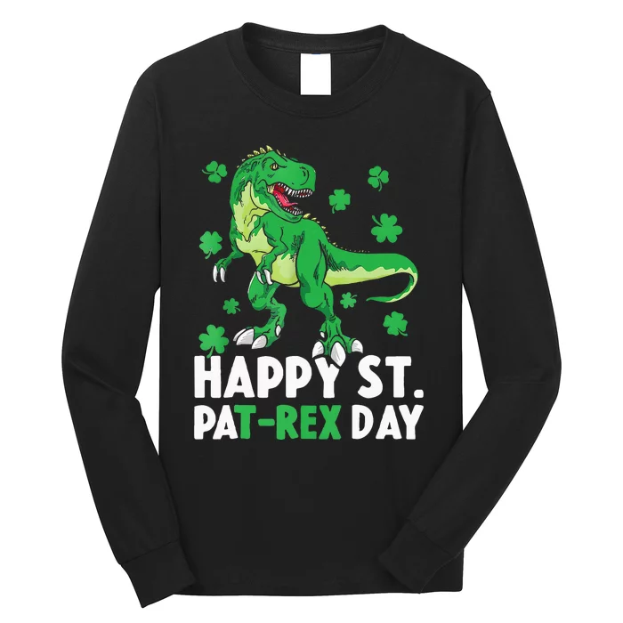 Happy St PaTRex Dinosaur Saint Patrick's Day Long Sleeve Shirt