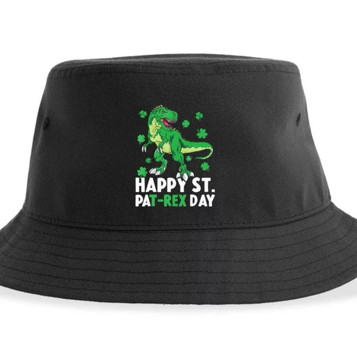 Happy St PaTRex Dinosaur Saint Patrick's Day Sustainable Bucket Hat